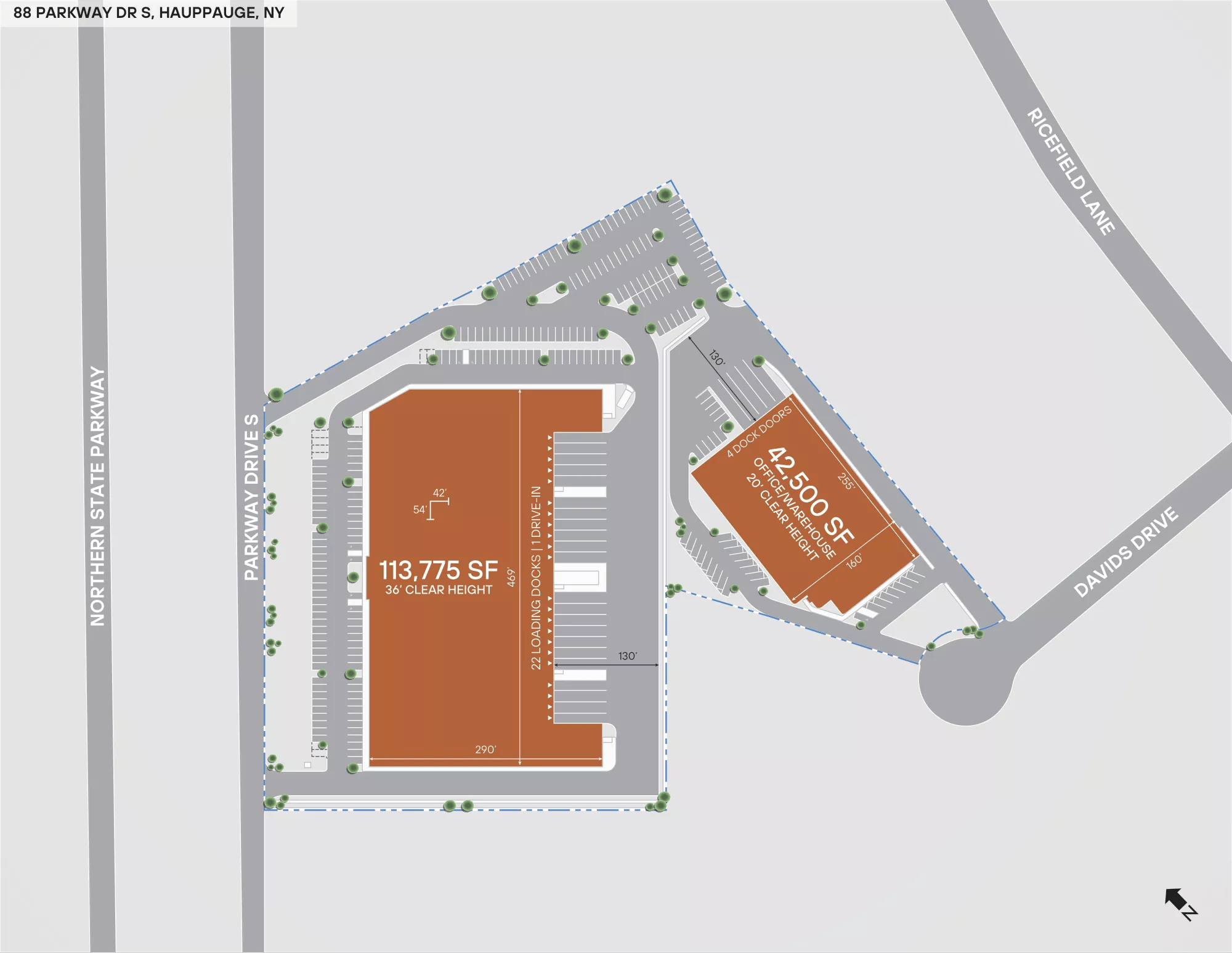 Details of 88 Parkway Drive South, Hauppauge, NY 11788 - Industrial Property For Lease