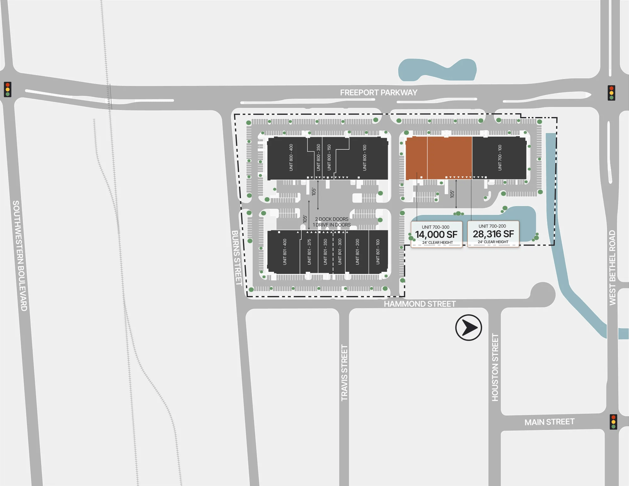 Details of 700 & 800 Freeport Pkwy, 801 Hammond St, Coppell, TX 75019 - Industrial Property For Lease
