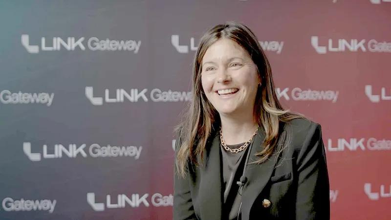 Bridgette Moore, Chief People Officer, at the Gateway Program intern event at Link Logistics, an industrial warehouse company
