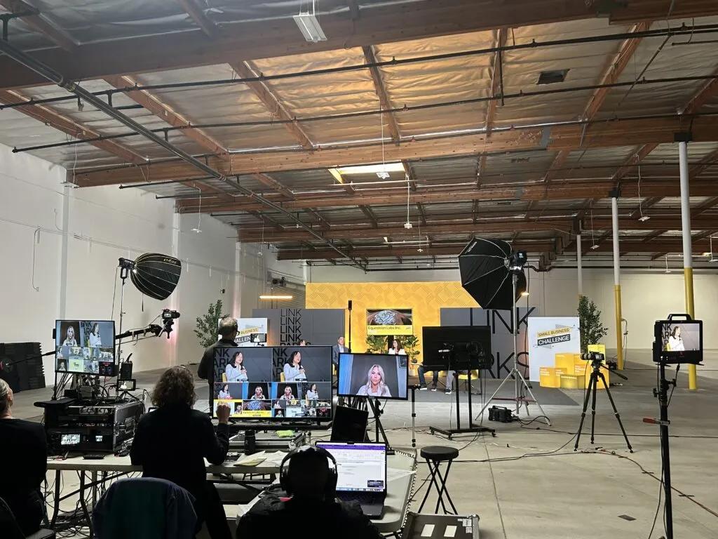 A look at production behind the scenes at Link Logistics' Small Business Challenge 2025 broadcast event in California